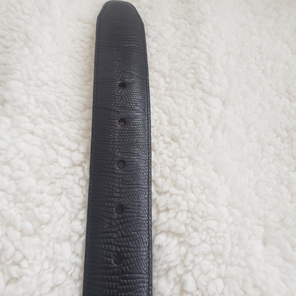 BRIGHTON Women's Black Leather Belt Silver and Gold Tone Buckle Scroll Work - Picture 9 of 14